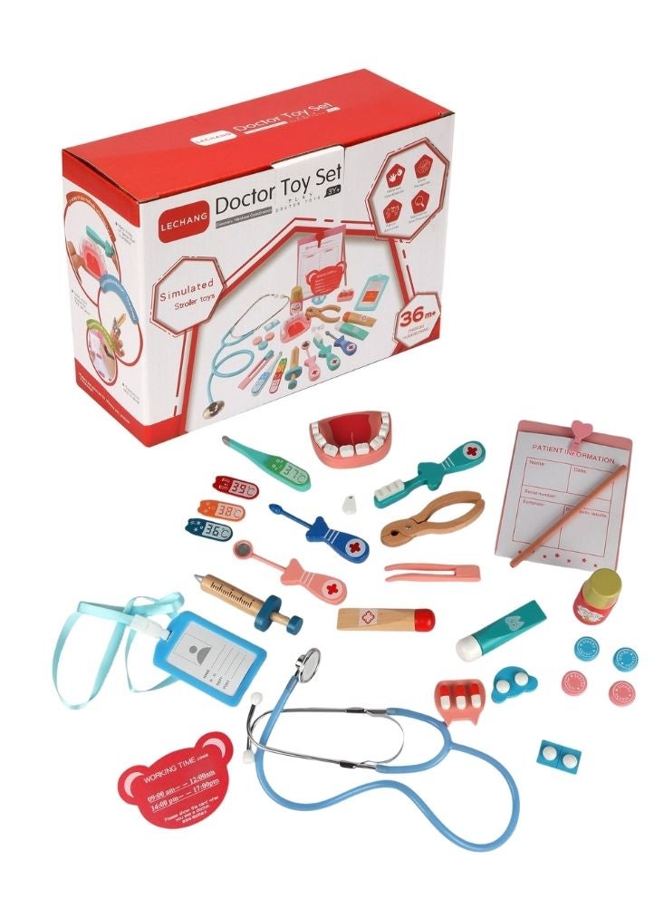 بريميم مجموعة ألعاب طبيب للأطفال مع أدوات طبية – مجموعة لعب الأدوار للطبيب للأطفال الصغار والأطفال - Image 1